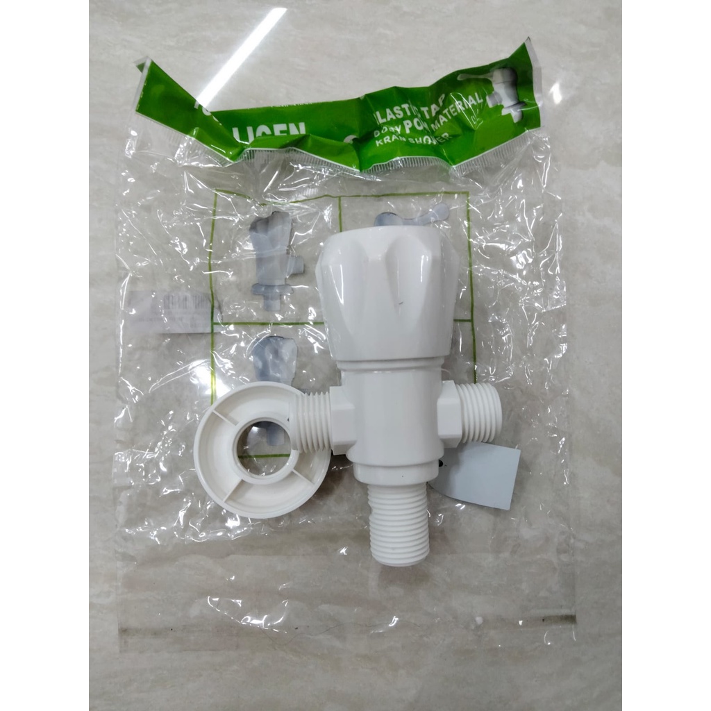 KRAN SHOWER TEE PVC SOLIGEN S-18 / STOP KRAN SHOWER CABANG PLASTIK SOLIGEN S-18
