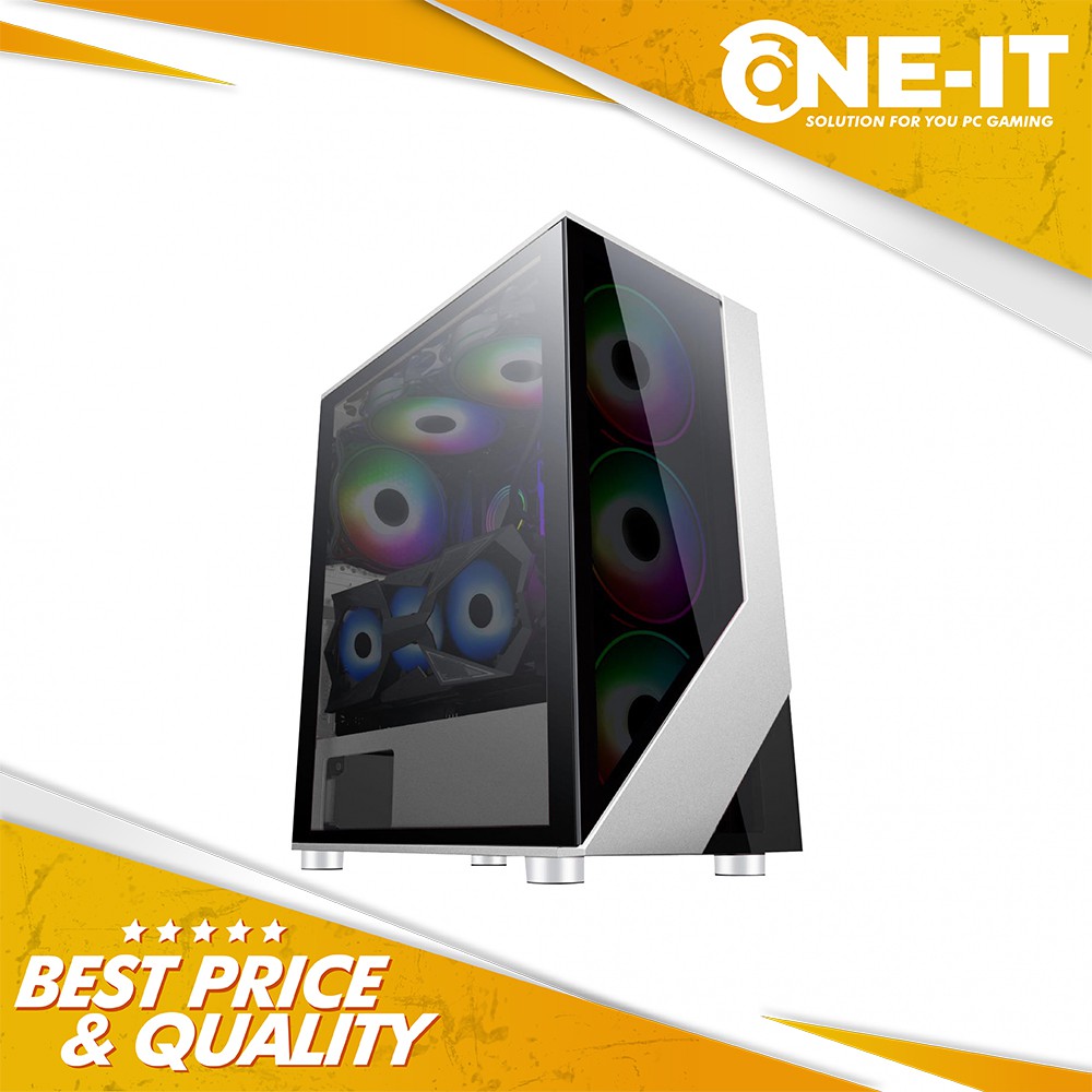PC Case Enlight Rampage White with 4 Fan Auto RGB