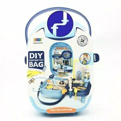 Mainan dokter dokteran doctor DIY bag premium dokter play set 5681