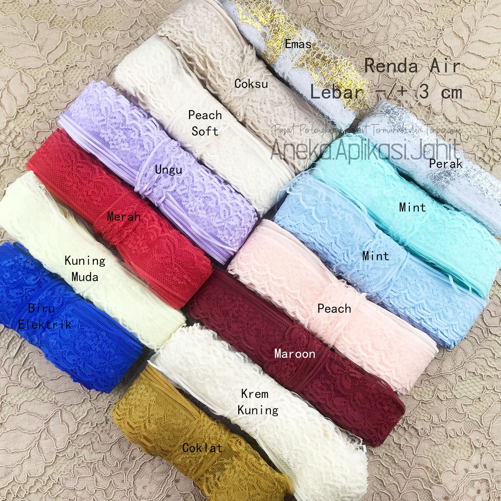 1 GULUNG RENDA AIR KECIL (-/+22,5 METER) / RENDA AIR HALUS / RENDA AIR SOUVENIR
