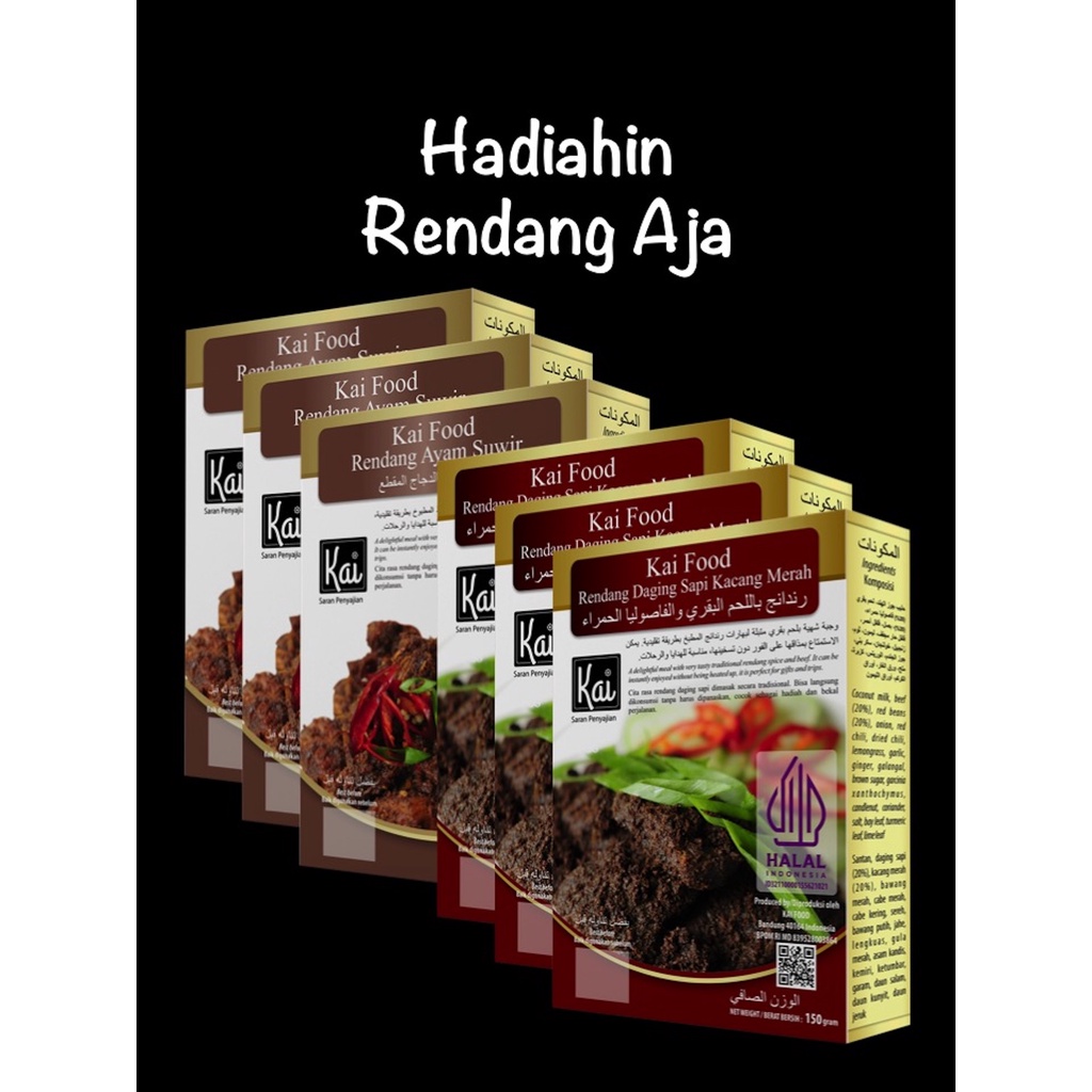 

Paket Hemat 3 RENDANG DAGING SAPI KACANG MERAH 3 RENDANG AYAM SUWIR Kai Food 900g