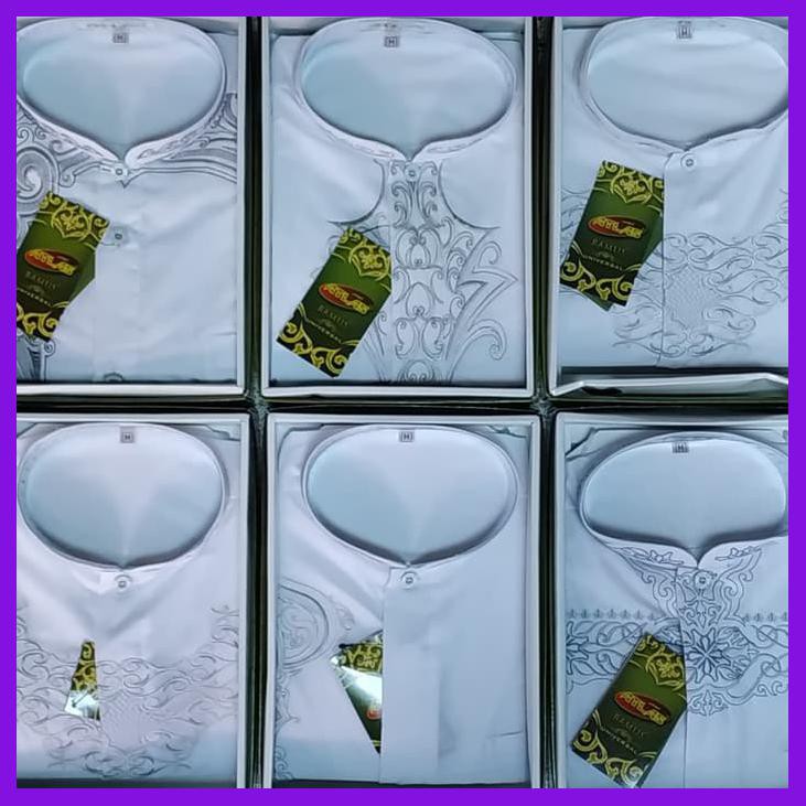 BAJU KOKO / BAMUS ATLAS - PUTIH, S