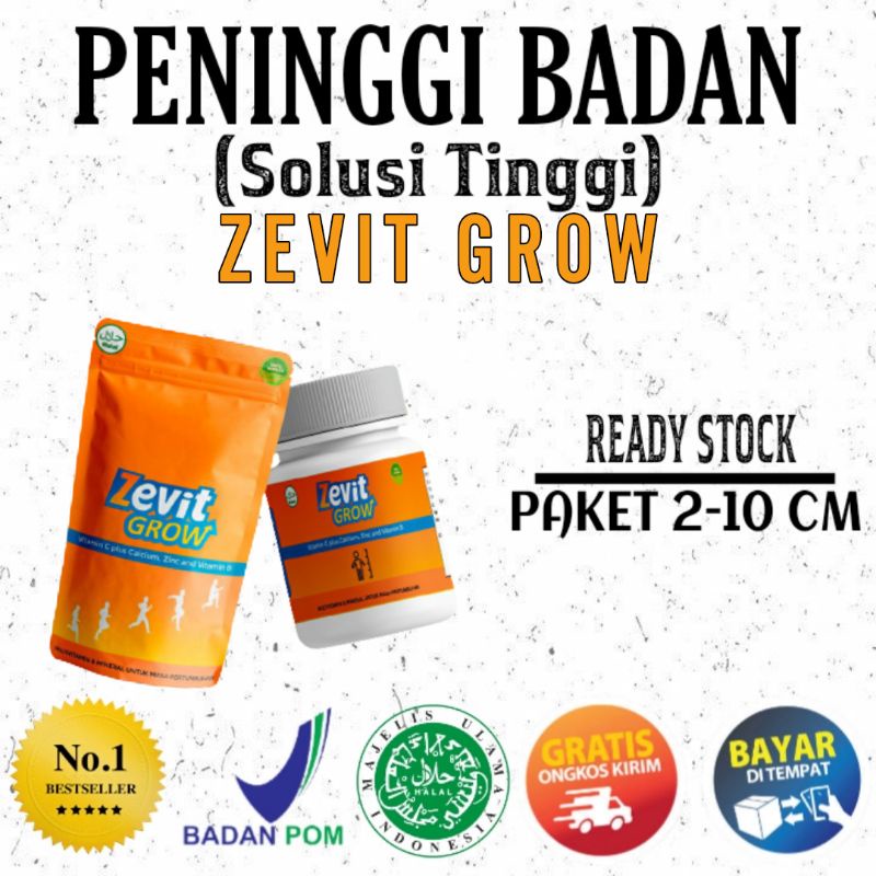 [COD] ZEVIT GROW - SUPLEMEN PENINGGI BADAN SUSU PENINGGI BADAN||ZINC KALSIUM||