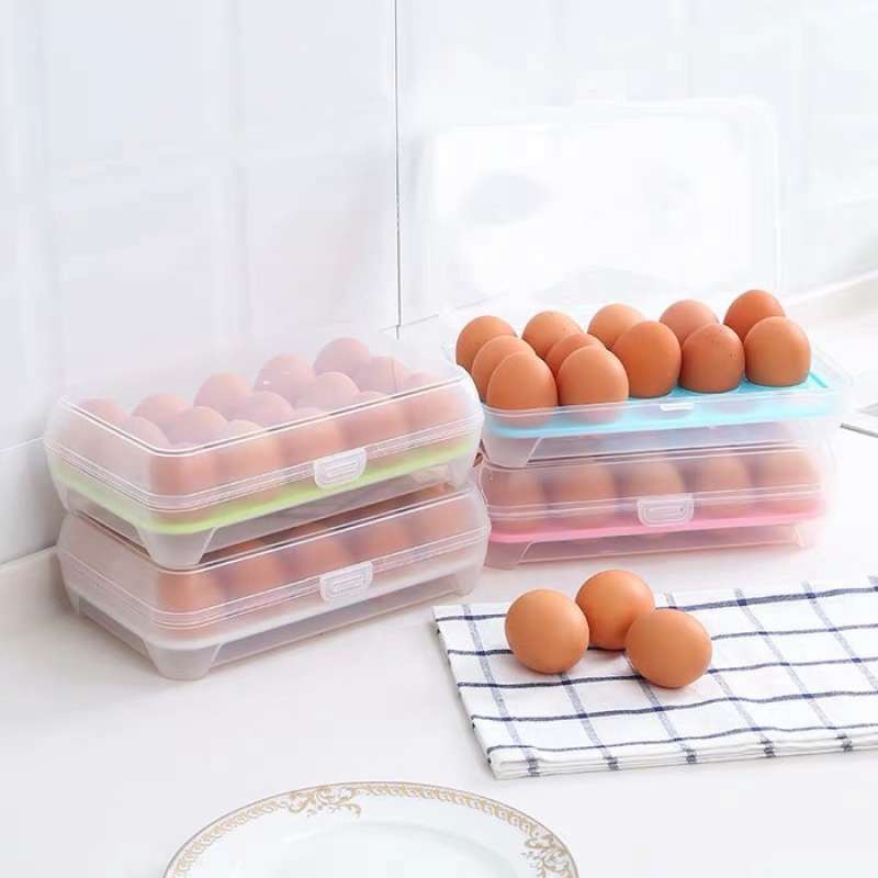 ❤GTB❤ Tempat Telur Isi 15 Sekat Kotak Telor Egg Storage box Penyimpanan Telor rak serbaguna R570