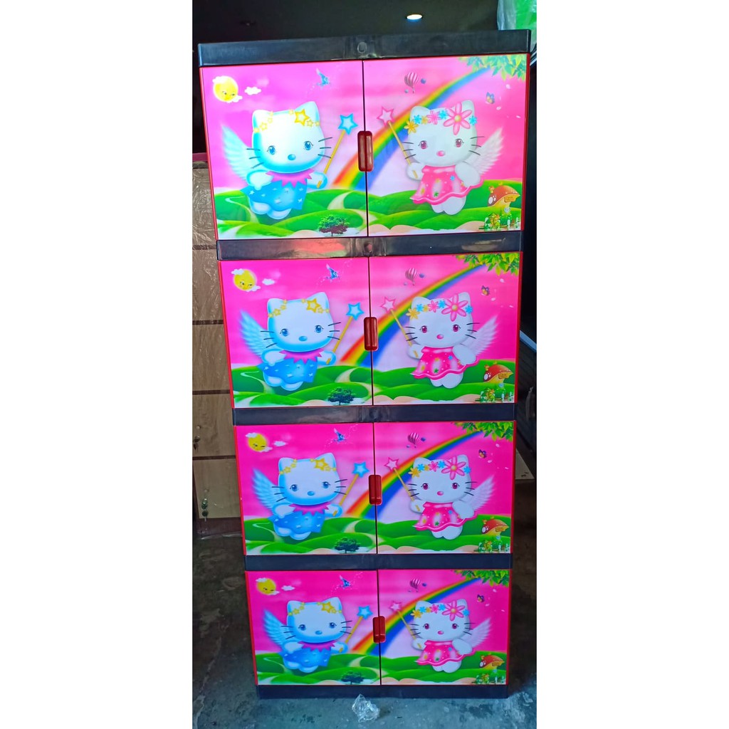 Lemari Pakaian Plastik 4 susun HELLO KITTY