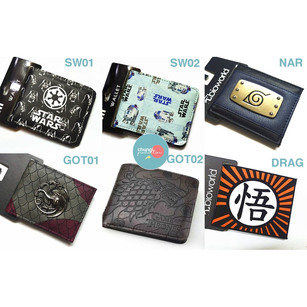 Dompet Star Wars Game of Thrones Naruto Dragon Ball