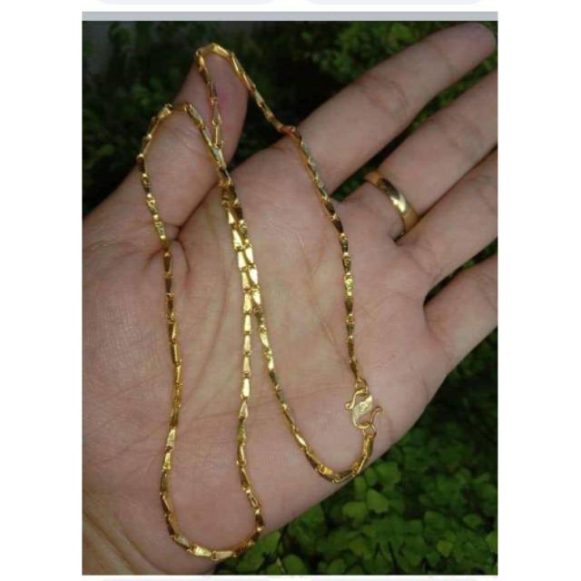 Kalung padi sepuh emas celup emas perak asli