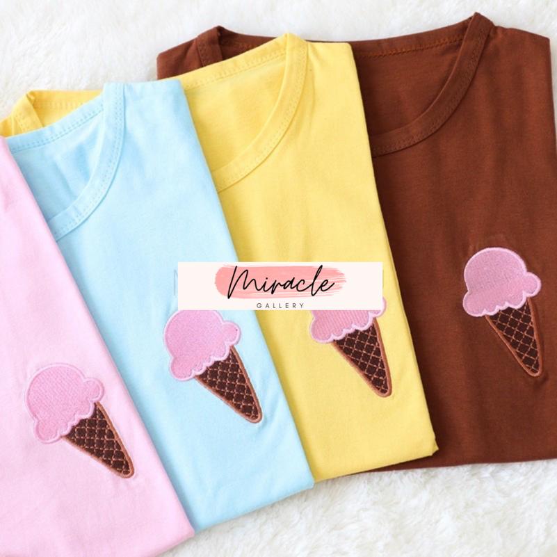 Kaos Wanita Premium / Tshirt Oversize Wanita ICE CREAM - Bordir