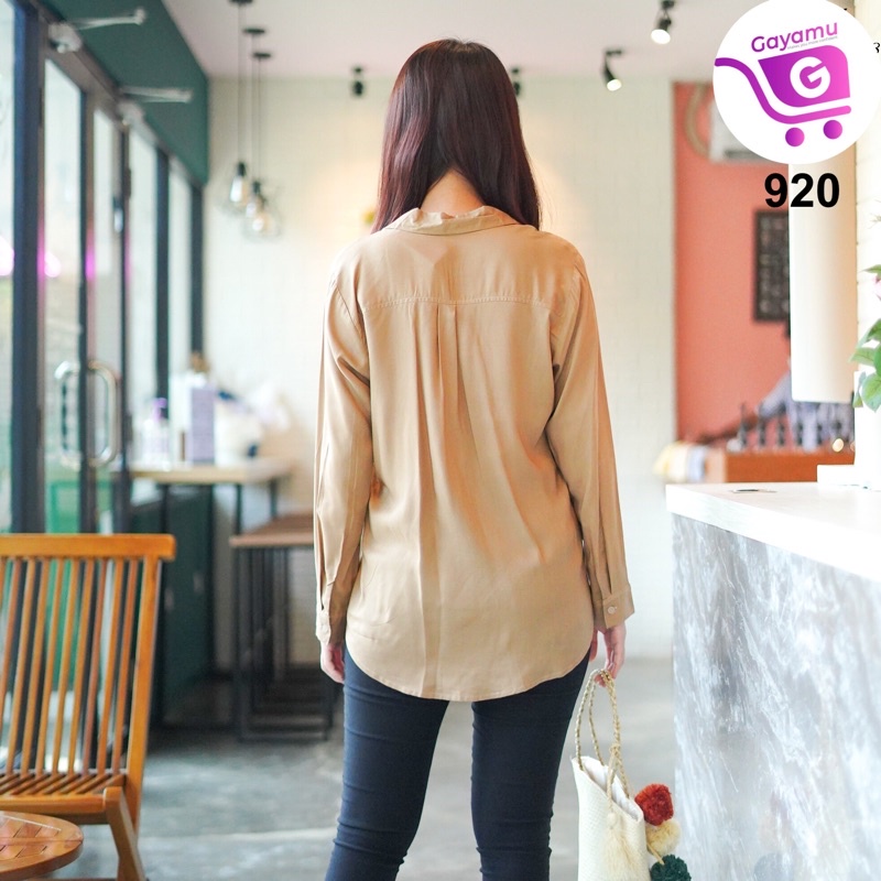 KEMEJA WANITA CASUAL LENGAN PANJANG LD 104CM-1