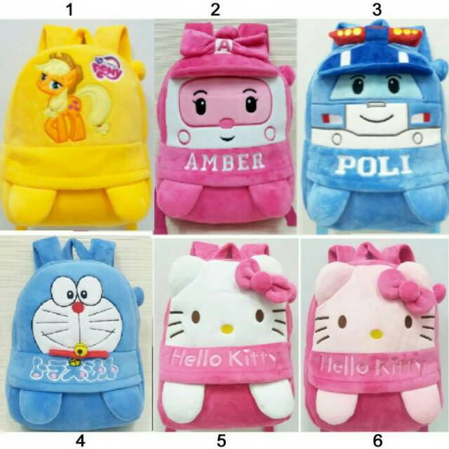 Tas ransel sekolah Tk 40cm pesawat amber poli doraemon hello Kitty ransel anak sekolah paud