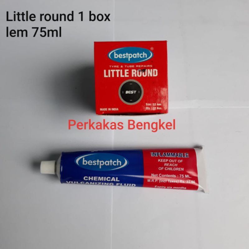 Little round - Bestpatch - Karet tip top tambal ban dalam bestpatch little round 53mm + lem tube 75m