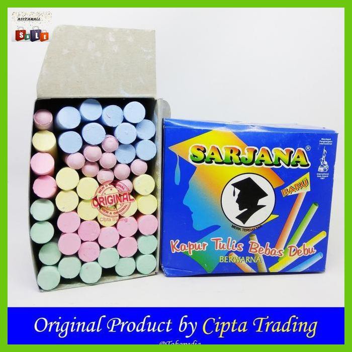 

Silutala- Chalk (Kapur Tulis) - Sarjana - Kapur Papan Tulis Warna (50 Stick) -Ori.