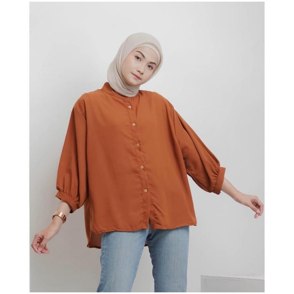 (COD) AUDRY KEMEJA WANITA LENGAN BALON POLOS / RUFI BASIC SHIRT RUFFLE / GIOVANI PUFFY BLOUSE/ HARUMI SHIRT / KEMEJA BALON POLOS/ TALITA BASIC SHIRT / AUDREY BLOUSE