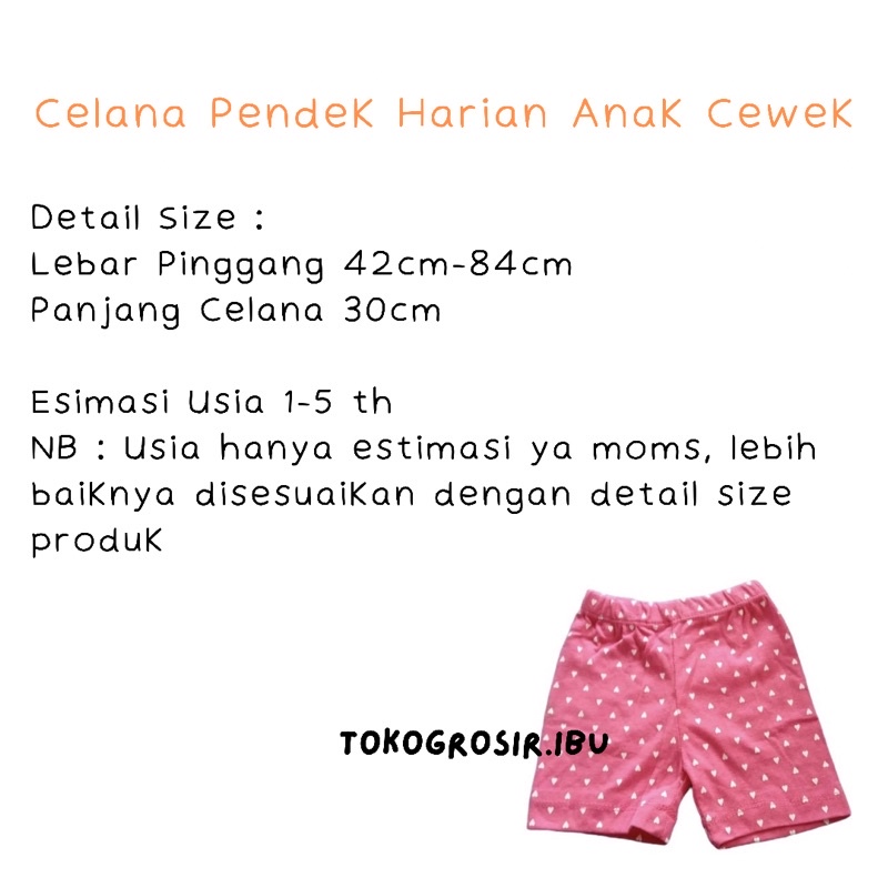 Celana Pendek Harian Anak Laki Laki Perempuan 1-5 Tahun Short Pants Celana Anak Bayi Cowok Cowok