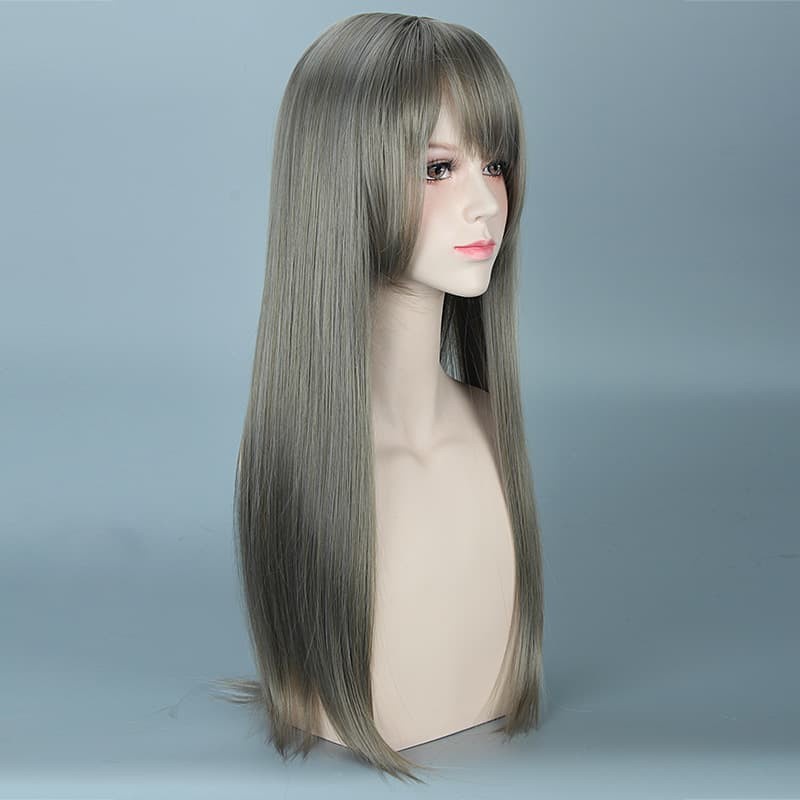 LOL-33 wig rambut palsu lolita ash gray line cosplay