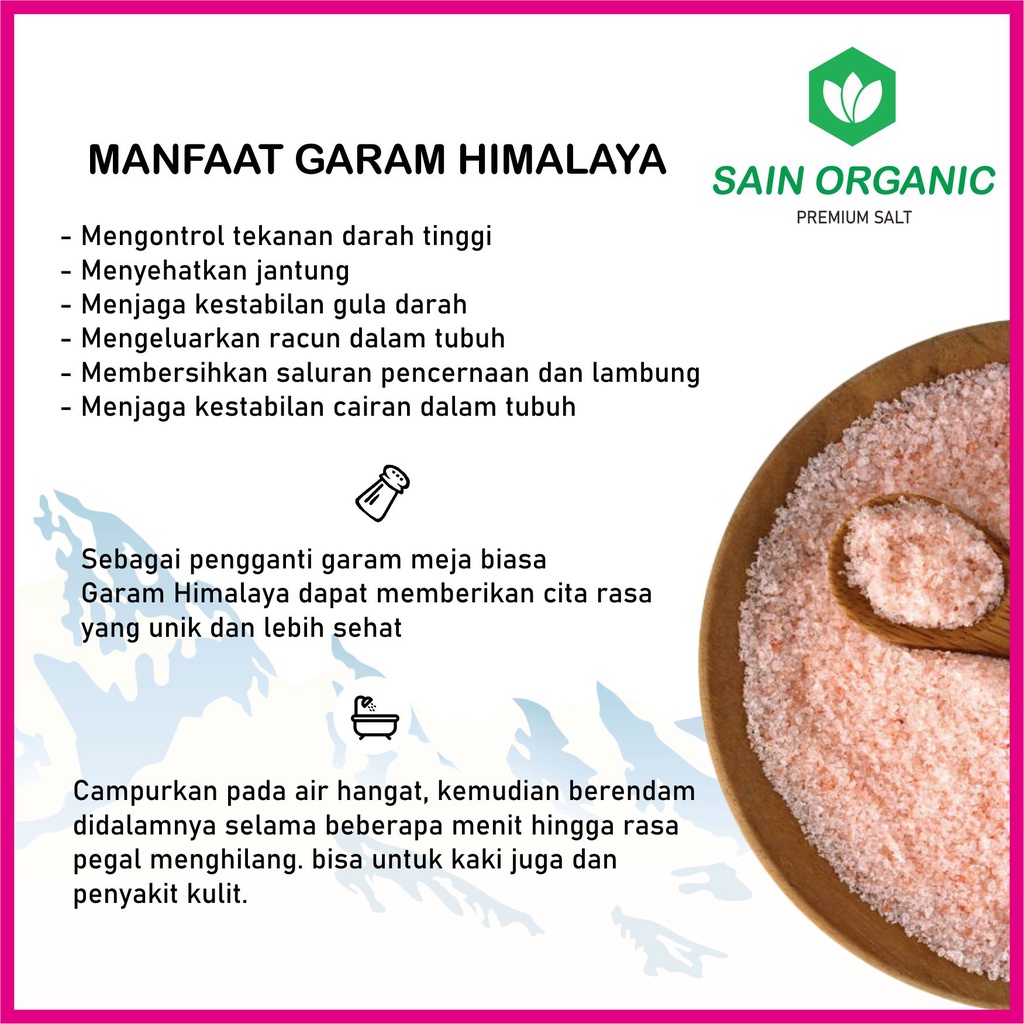 Garam Himalaya Original 500 gram Asli Organik Himalayan Salt Himsalt Organic Garem Premium MPASI