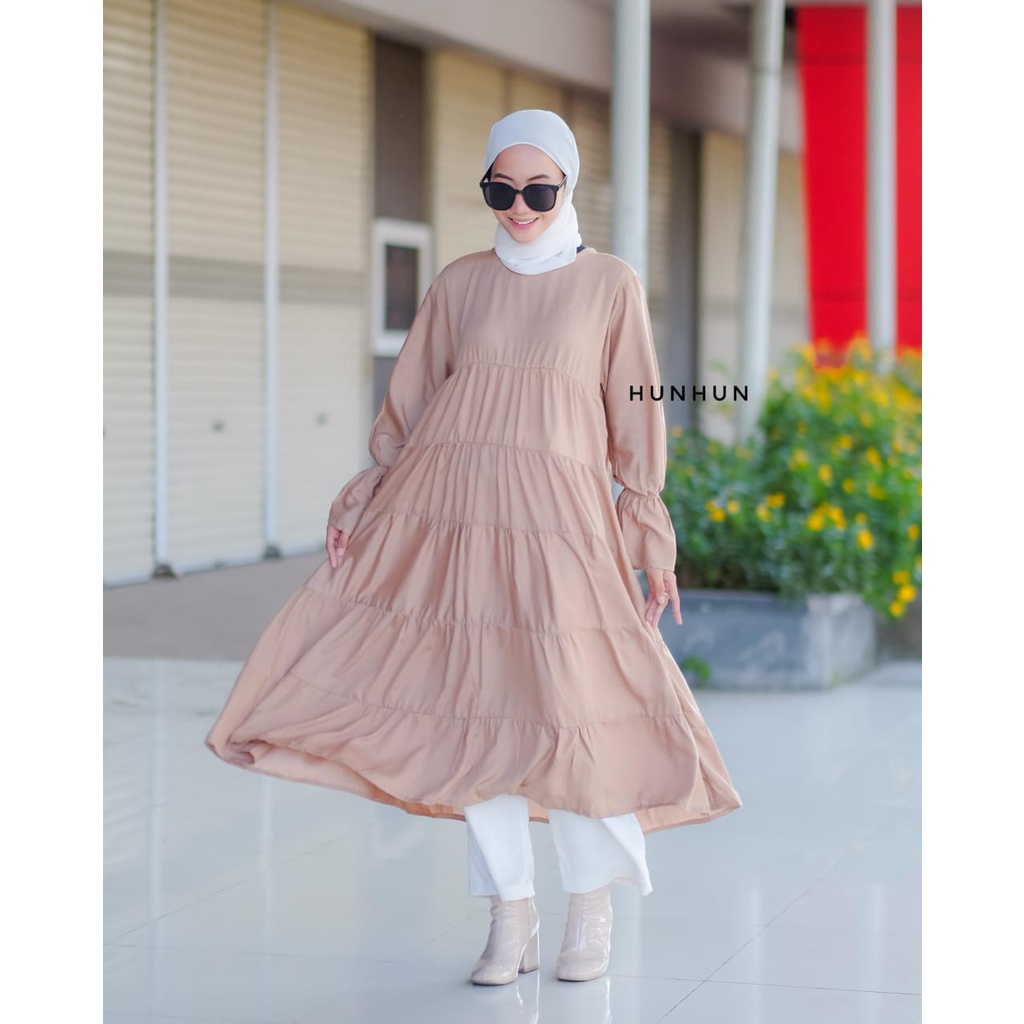 (TUNIK) Moana Long Tunik Rayon Premium/ Tunik Rayon Ruffle Pusatgrosir_solo/ cempaka tunik