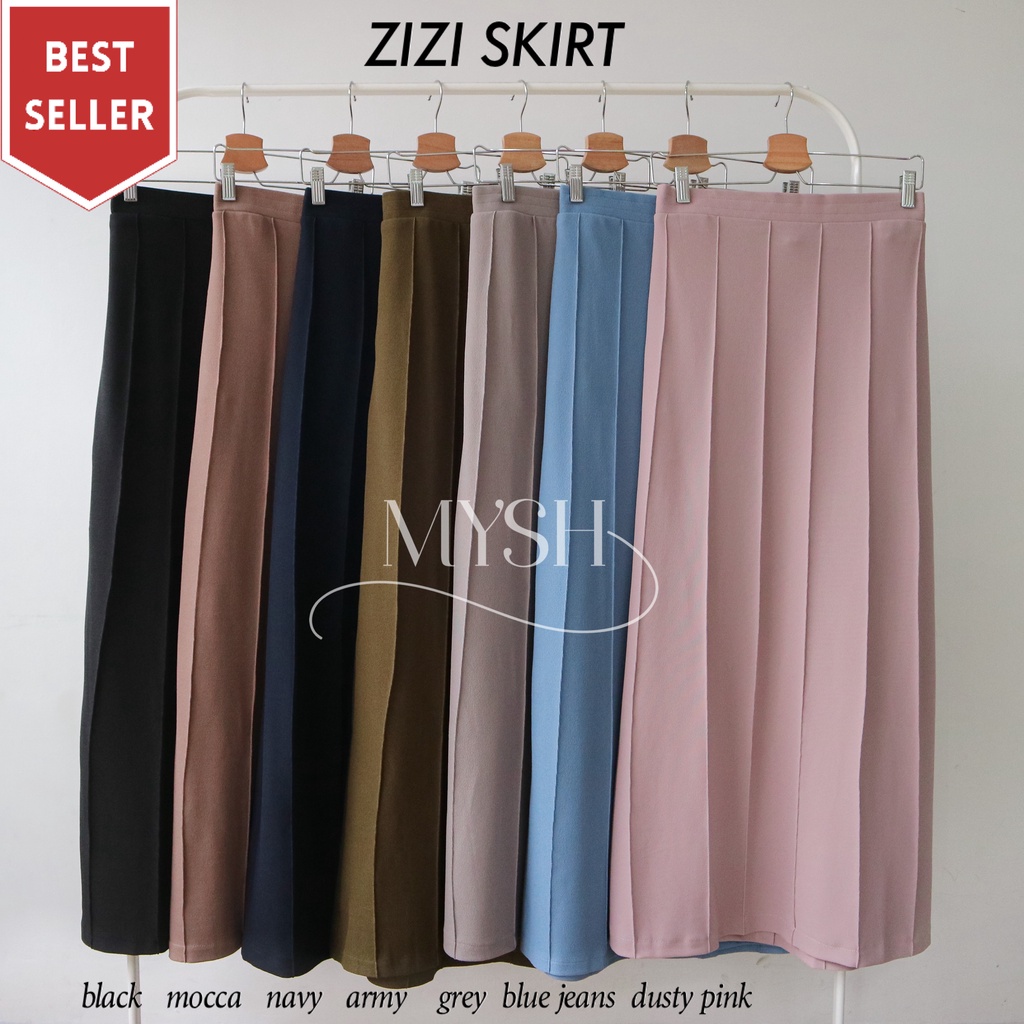 Mayshaliha Rok Kerja Zizi Skirt Full Jahitan Lipatan-1