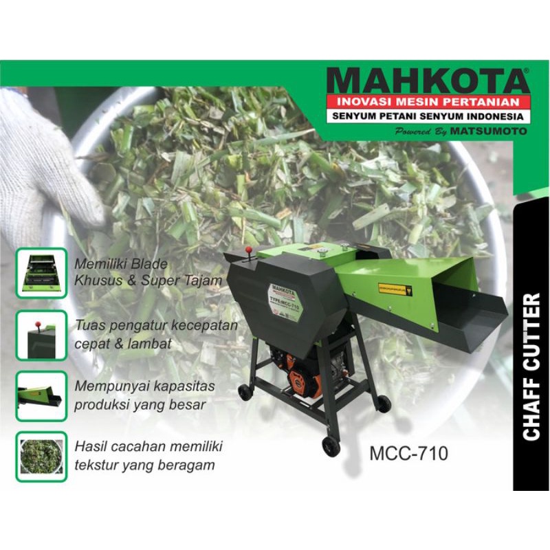 Mesin Cacah Rumput Ranting Mahkota MCC-710 Pelepah Pisang MCC 710 Engine 7,5HP Bensin MCC710
