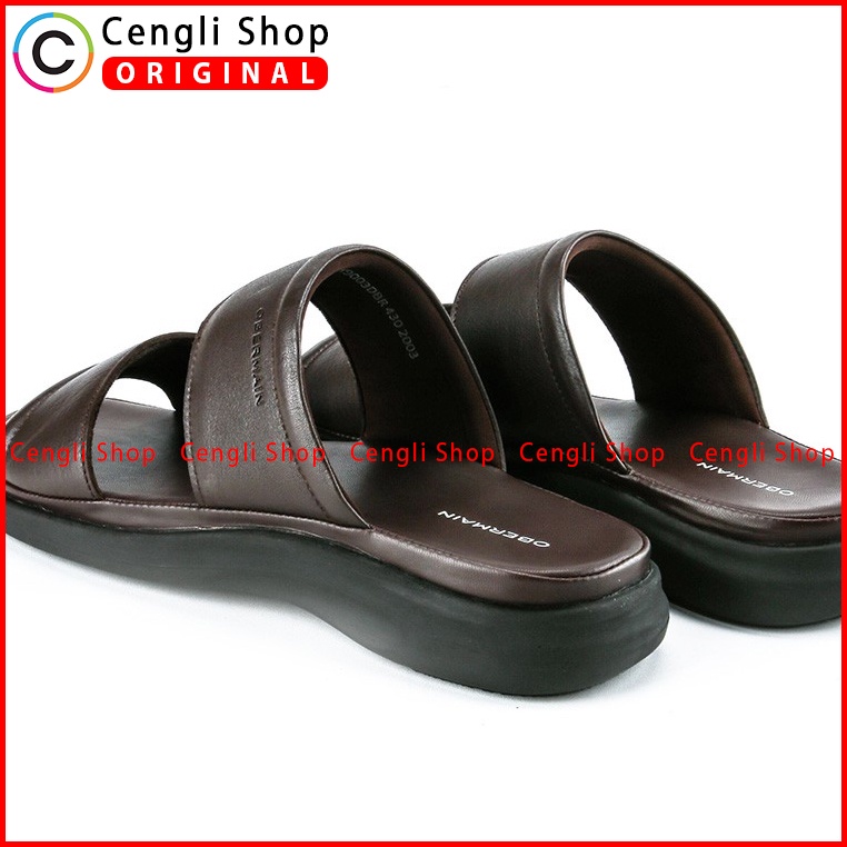 SANDAL OBERMAIN PRIA ORIGINAL CASUAL KULIT ASLI BRANDED COKLAT OM03