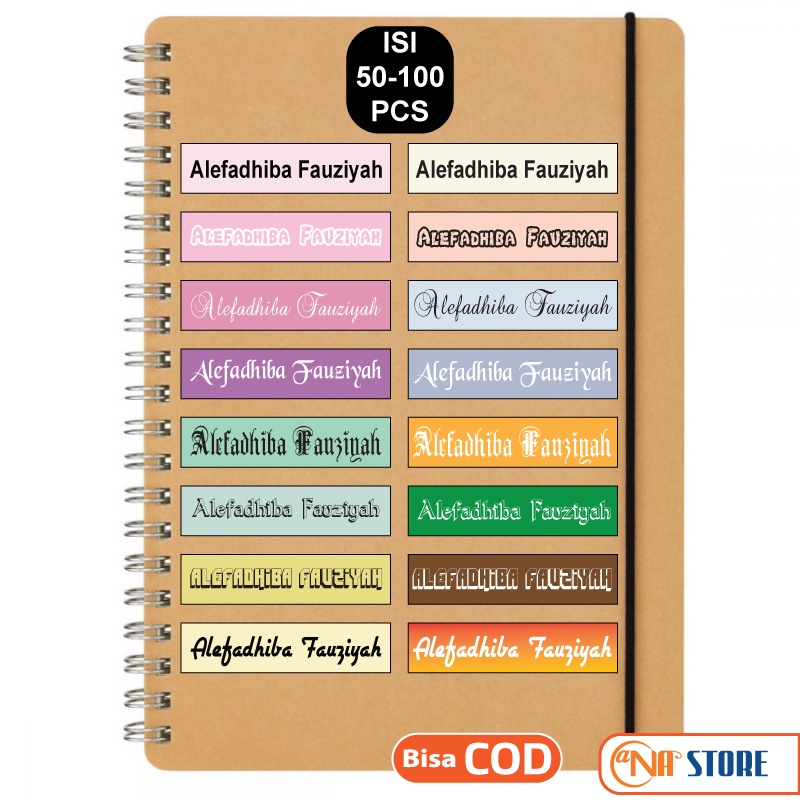 

100 PCS Stiker Nama Anak Murah Anti Air/Label Nama Custom