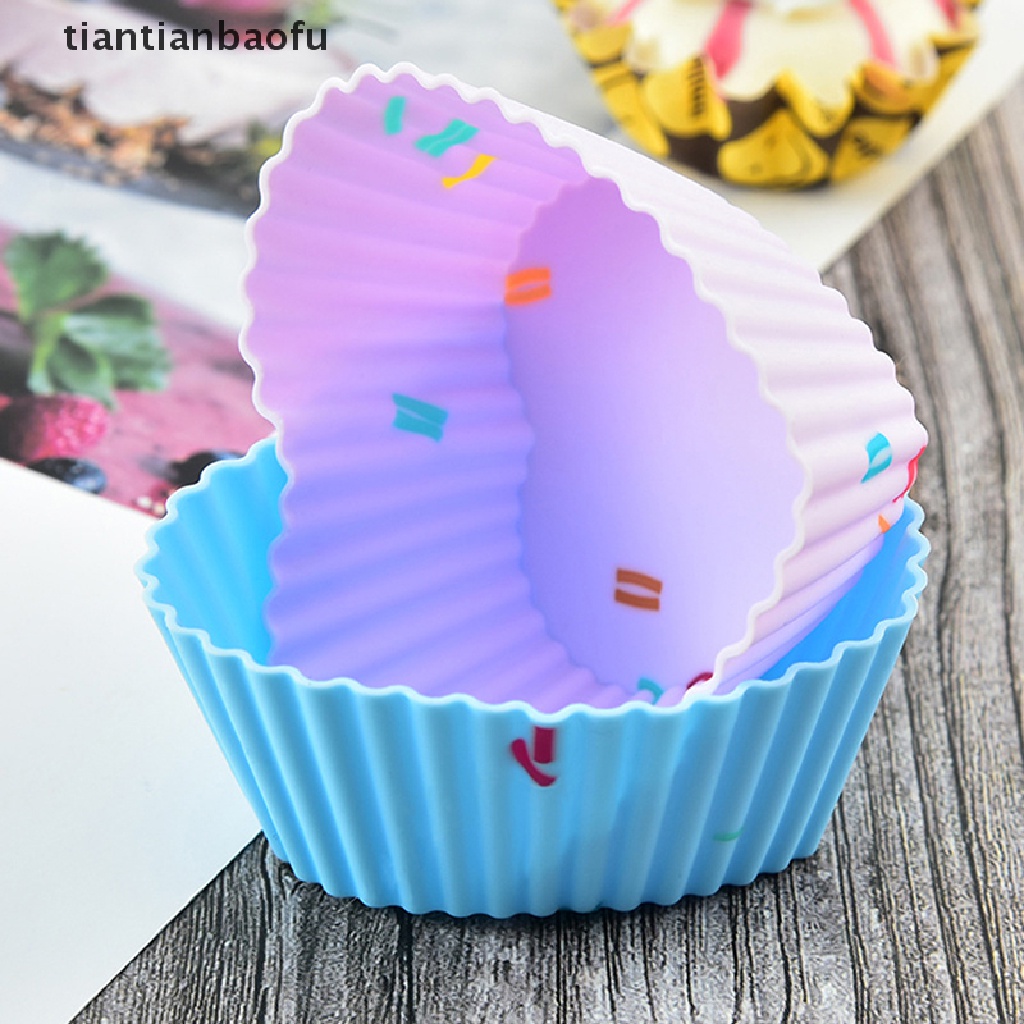 4 Pcs Cetakan Cupcake Muffin Bentuk Hati Bahan Silikon