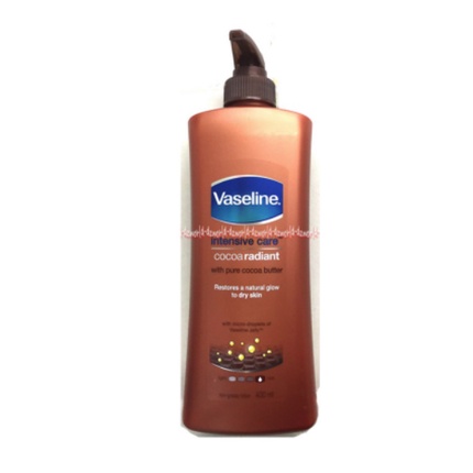Vaseline Intensive 400ml Care Cocoa Radiant Dry Skin Kulit kering Handbody Vaselin Hand Body
