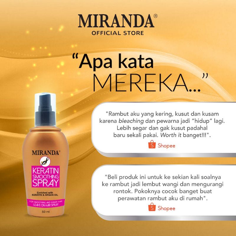 MIRANDA Keratin Smoothing Spray 50 mL | Serum Rambut