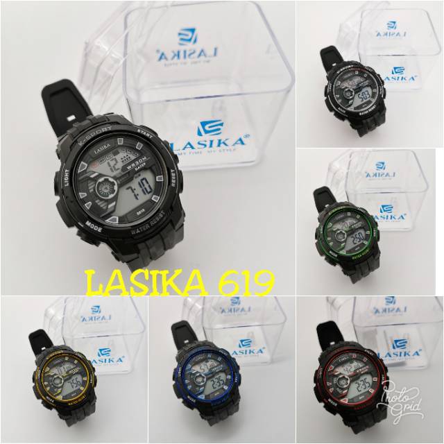 Jam tangan digital Sporty Pria water Resist Lasika 619