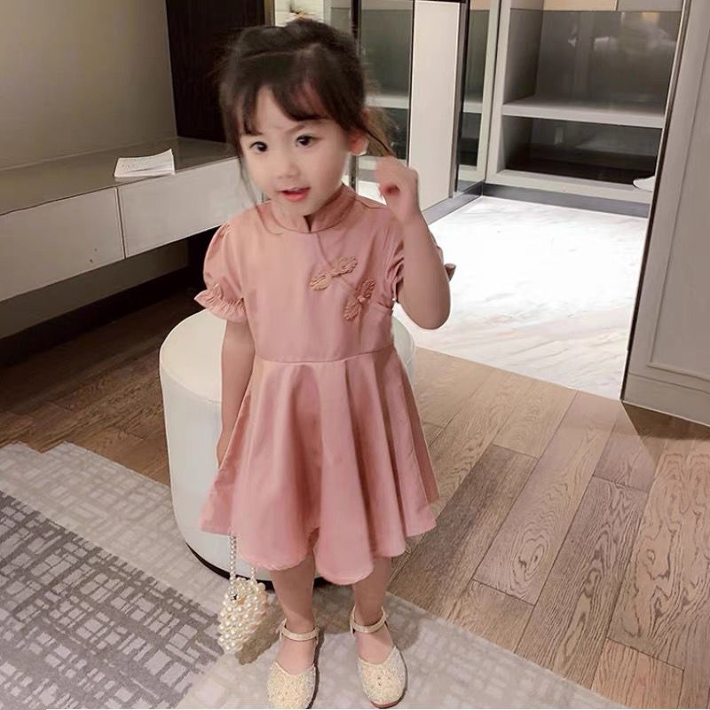 Dress Anak Perempuan Tradisional Cheonsam Pink