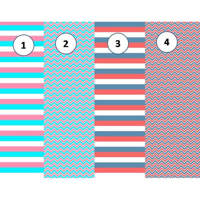 

Kertas Scrapbook - Nautical Checron & Stripe Design