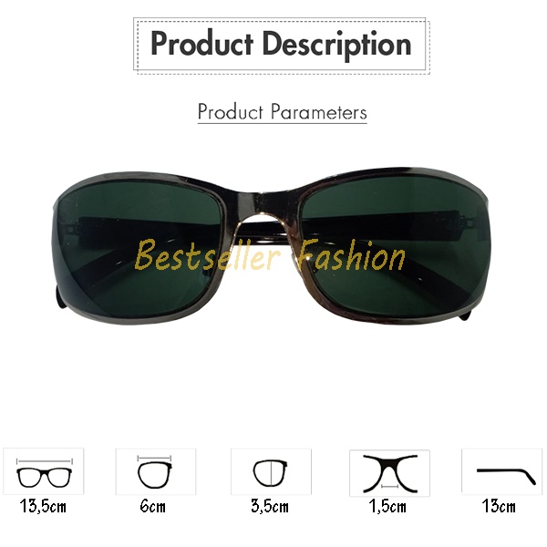 Kacamata Hitam Cowok Cewek Sport Anti UV Bersepeda Berkendara Kacamata Gaya Fashion Outdoor Frame Metal