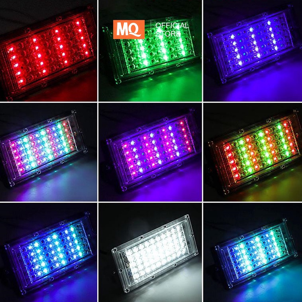 MQ LAMPU SOROT   TEMBAK LED SLIM 50 WATT  50W RGB LED FLOODLIGHT50 WATT AC 220V kap sorot