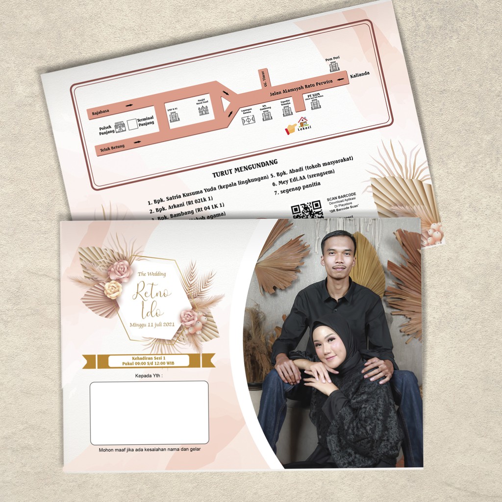 Undangan pernikahan Pakai Foto Full Colou murah unik elegan surat kartu rustic wedding Mewah