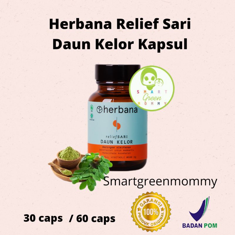 Jual Herbana Relief Sari Daun Kelor 30 Kapsul / Pelancar ASI Booster