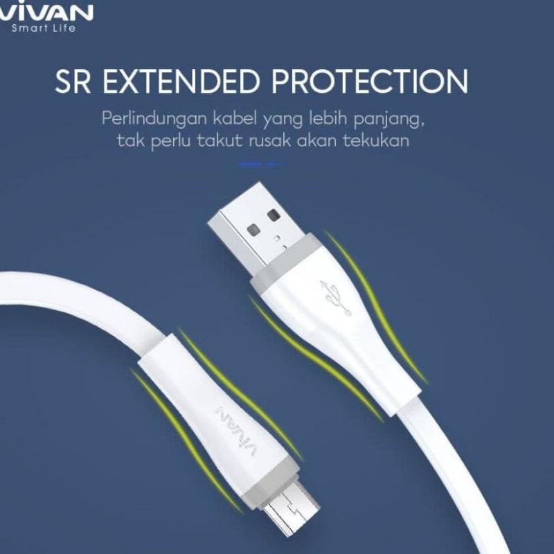 KABEL DATA VIVAN SM100S USB MICRO KABEL CHARGER CASAM VIVAN SM100S FOR ANDROID