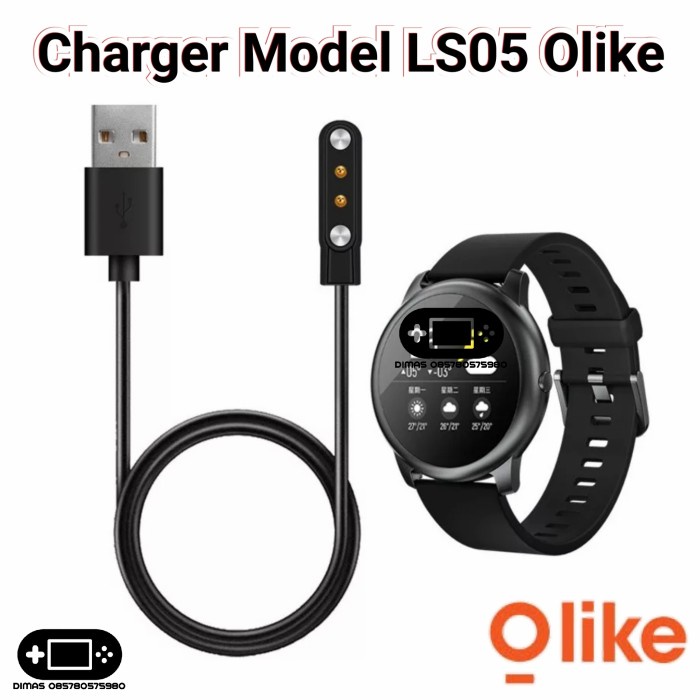 Carger Charger Model LS05 Olike Charging OW W3 Smartwatch Oase W1 H12W USB Model LS05 Charger smartw