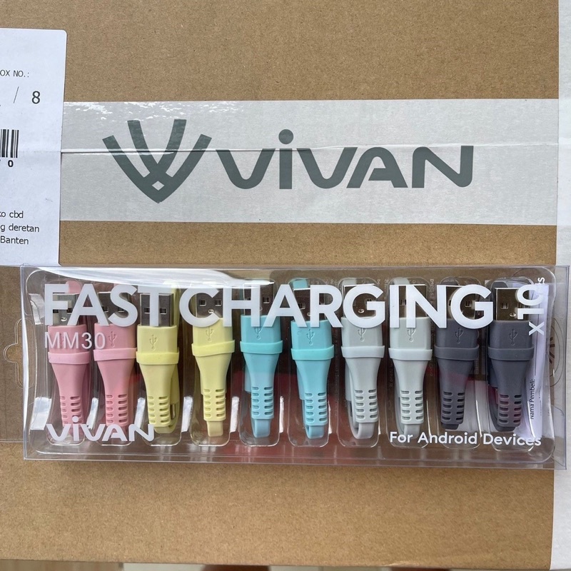 Ready Stok Grosir Per 1 pcs kabel Data Vivan MM30 30cm Micro Data Cable 2.4A Fast Charging