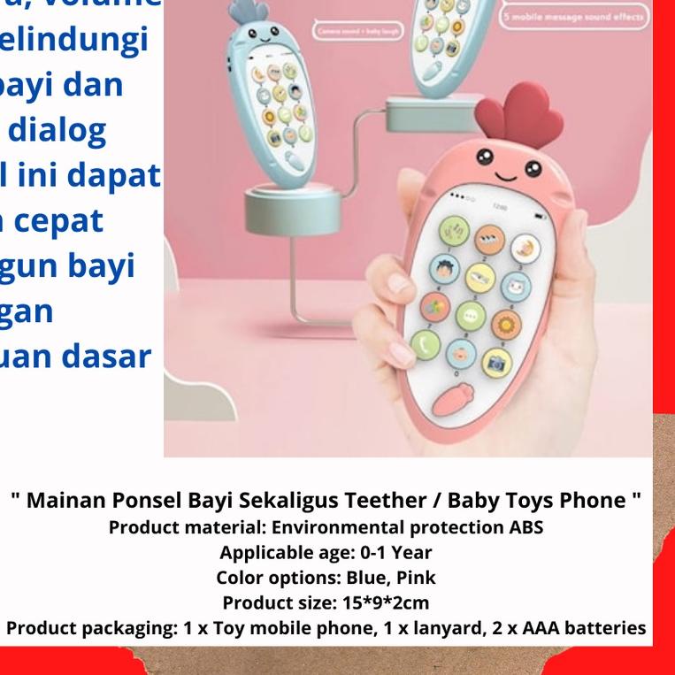 ❈ Mainan Genggam Bayi Anak Teether Rattle Aman Terbaru | Mainan Ponsel Gigi Bayi | Mainan Gigitan An