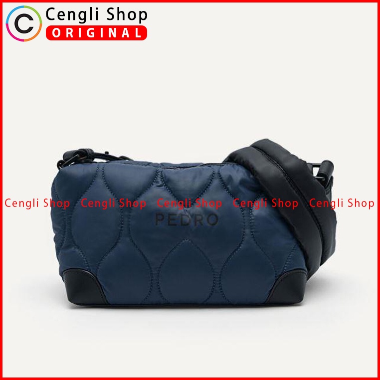 TAS SELEMPANG PRIA PEDRO SLING BAG ORIGINAL BRANDED BIRU NAVY PM061