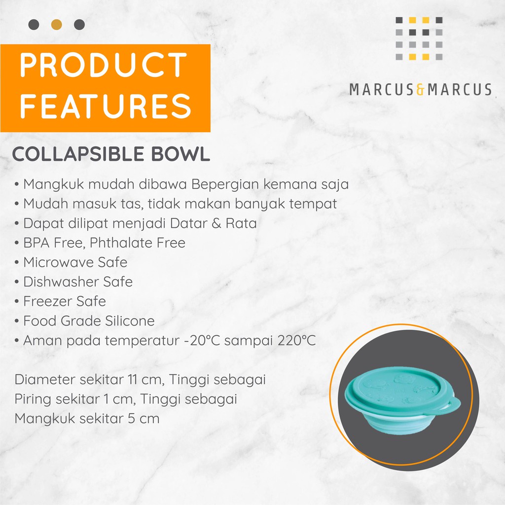 Castle - Marcus &amp; Marcus Collapsible Baby Bowl - Mangkok Lipat MNM - Mangkuk Makan Silikon