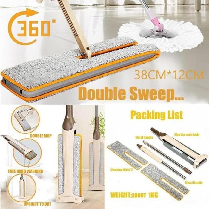 Alat Pel Lantai Switch N Clean Double Sided MicrofiberMop Terbaru Sapu pembersih Serbaguna Spin Kain