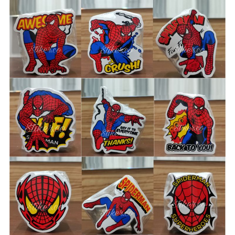 

Sticker Spiderman Super Hero Kartun Ukuran 8X7 cm