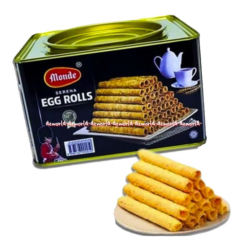 Monde Egg Roll 300gr Kemasan Kaleng Wafer Eggroll Serena Monde Wafer Stick Waffer Stik Lebaran Kaleng Kotak Rasa Gurih Telur Gulung Mondegg