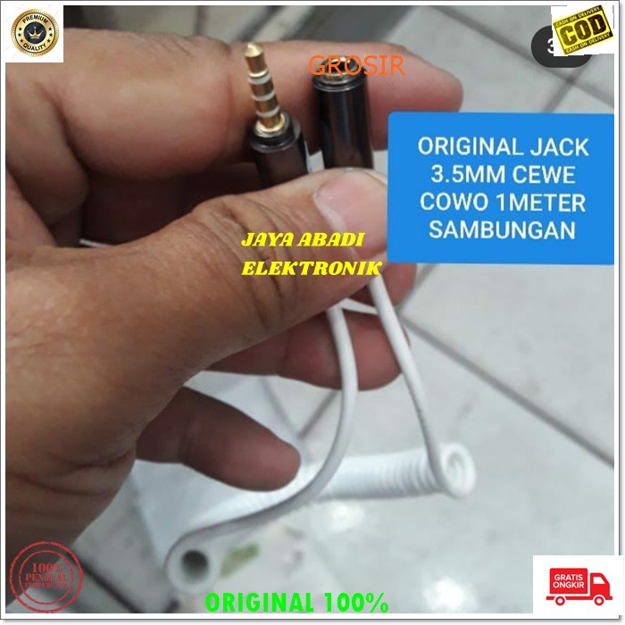 J239 AUX EXTENSION SAMBUNGAN JACK JEK AUDIO 3.5MM SOUND SISTEM CABLE SPRING SPIRAL HP HANDPHONE MUSIK MUSIC SUARA HEADSET HEADPHONE UNIVERSAL SAMBUNGAN JEK AUDIO ADAPTER FEMALE AUX HANDSFREE MIC DIAMETER KABEL 4MM HARGA TERJANGKAU TETAP BAGUS