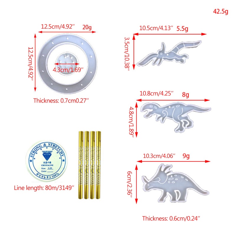 Siy Cetakan Resin Epoksi Bentuk Dinosaurus Bahan Silikon Untuk Gantungan Kunci