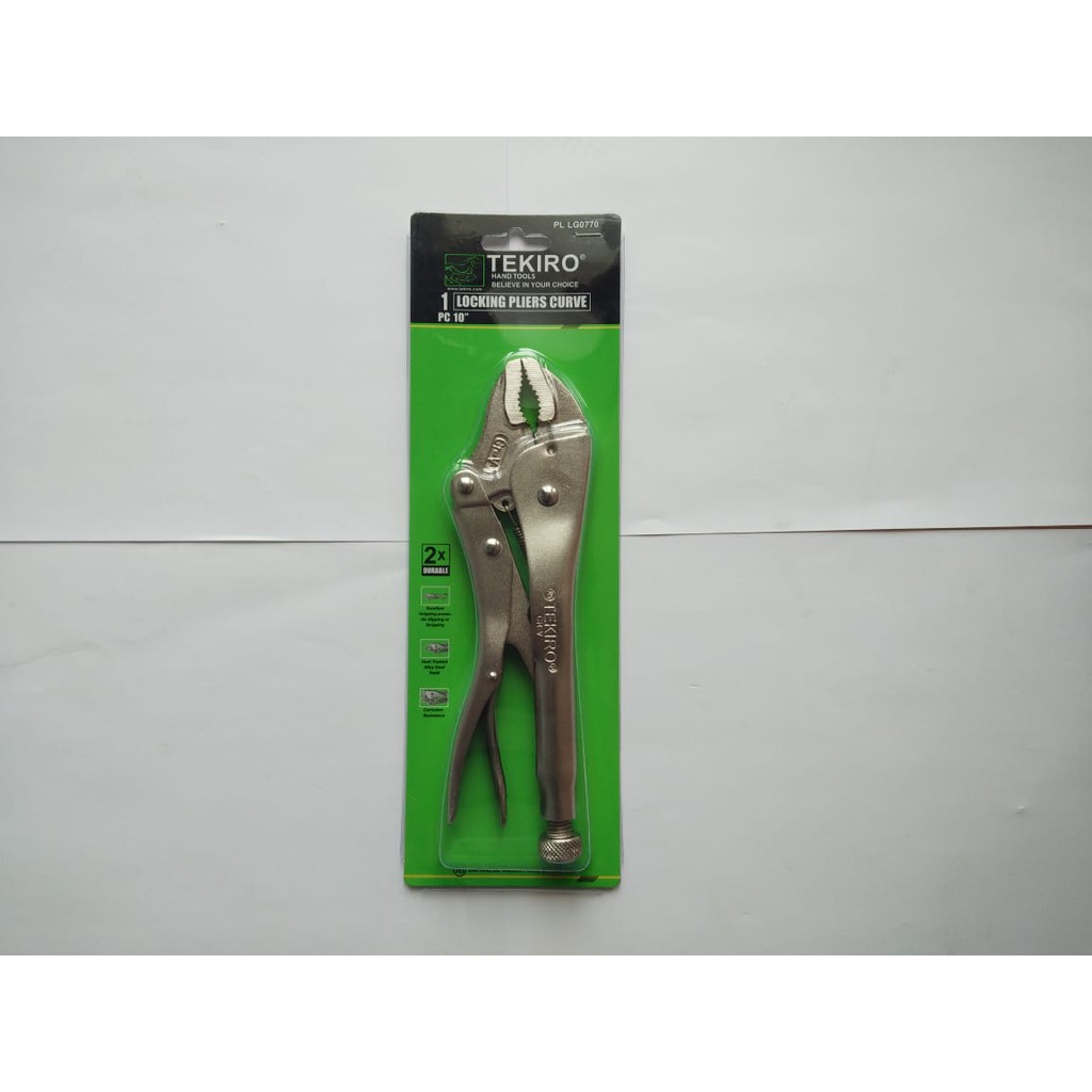 TANG BUAYA BENGKOK 10&quot; TEKIRO LOCKING GRIP PLIER PLIERS 10 INCH CURVED