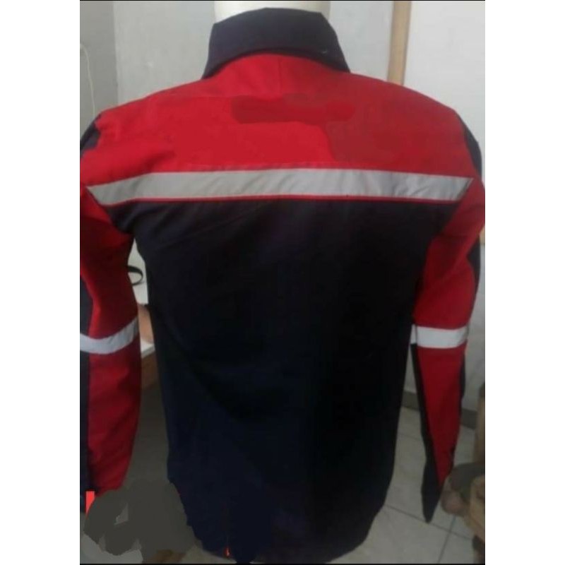 SERAGAM SAFETY JUMBO XXXL MERAH DONGKER RESLETING LEBAR DADA 65cm