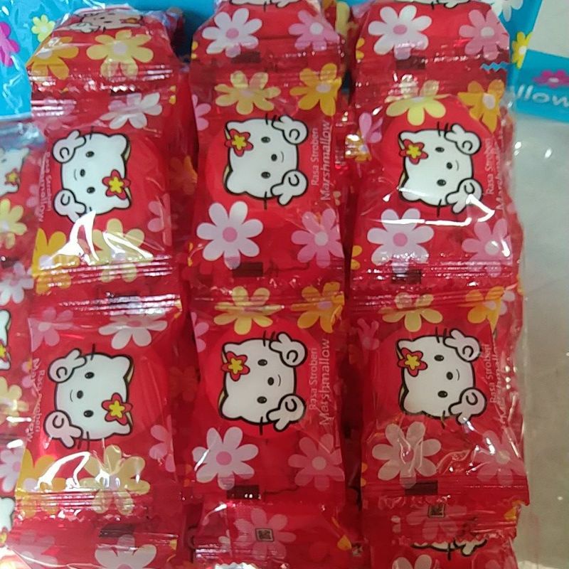 Marshmallow Hello Kitty rasa Strowbery 4gr per renceng