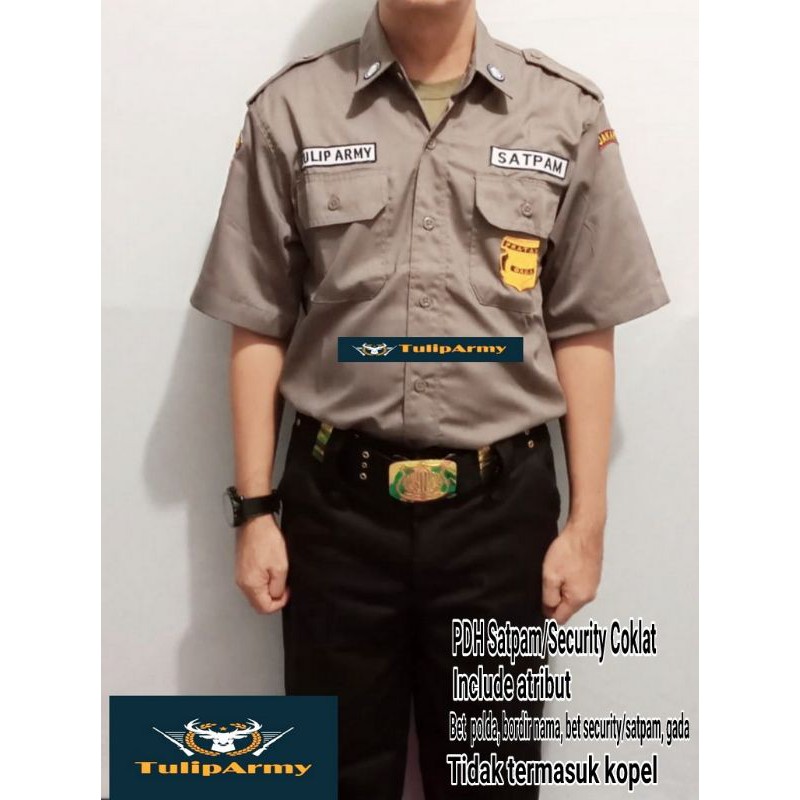 Seragam PDH Satpam/Security Coklat Satu stel